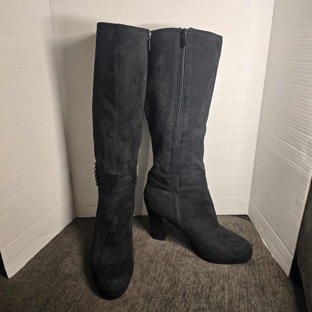 Impo Ovidia Stretch Platform Knee-High Boots Womens Size 10M Faux Suede
